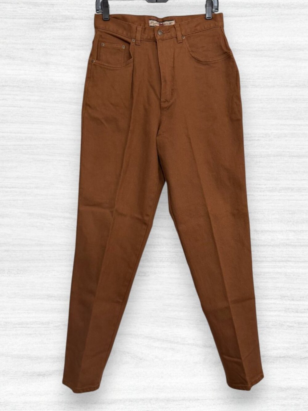 Vintage 90s Gloria Vanderbilt NWT Brown Super High Rise Tapered Jeans Size 12